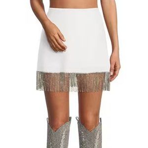 Gianni Bini Dixie Rhinestone Fringe Coordinating Crepe Skirt